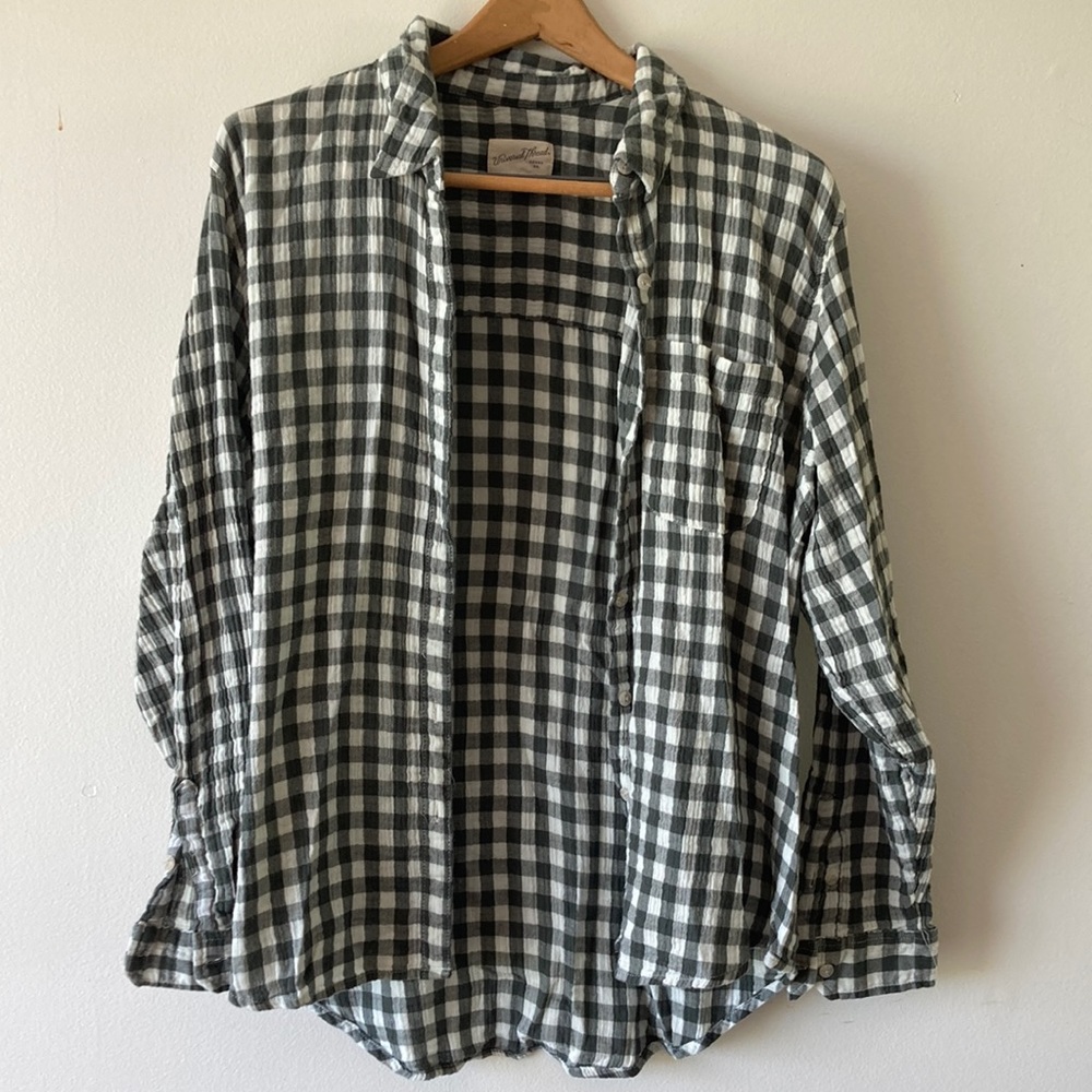 Womens cotton gauze button down target this season
